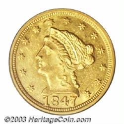 1847-O $2 1/2 AU58 PCGS.