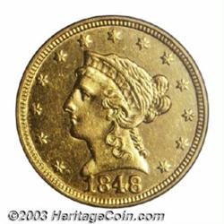 1848-C $2 1/2 AU55 PCGS.