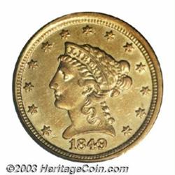 1849-D $2 1/2 AU55 PCGS.