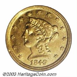 1849-D $2 1/2 AU55 PCGS.