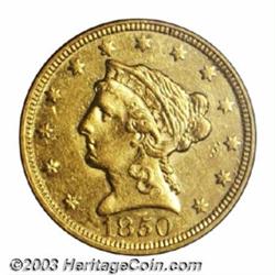 1850-C $2 1/2 AU55 PCGS.