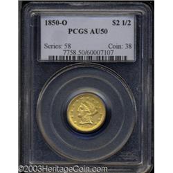 1850-O $2 1/2 AU50 PCGS.