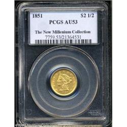 1851 $2 1/2 AU53 PCGS.