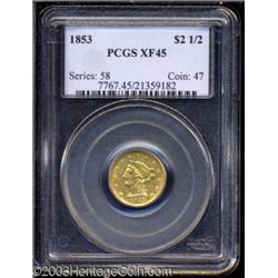1853 $2 1/2 XF45 PCGS.