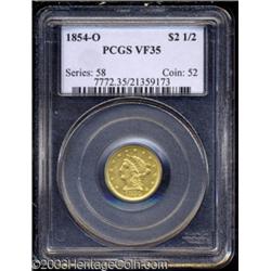 1854-O $2 1/2 VF35 PCGS.