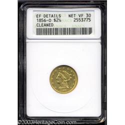 1856-O $2 1/2 --Cleaned--ANACS. XF Details, Net VF30.