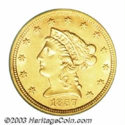 1857-S $2 1/2 AU55 PCGS.