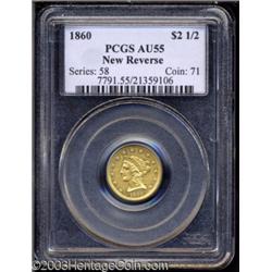 1860 $2 1/2 New Reverse AU55 PCGS.