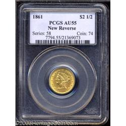 1861 $2 1/2 New Reverse AU55 PCGS.
