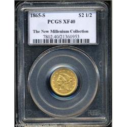 1865-S $2 1/2 XF40 PCGS.
