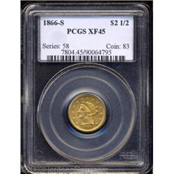 1866-S $2 1/2 XF45 PCGS.