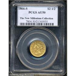 1866-S $2 1/2 AU50 PCGS.