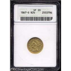 1867-S $2 1/2 VF20 ANACS.