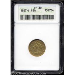 1867-S $2 1/2 VF30 ANACS.