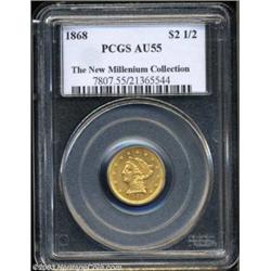 1868 $2 1/2 AU55 PCGS.