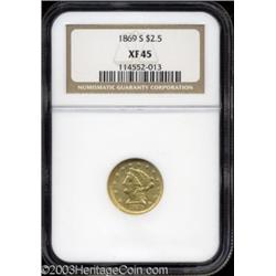 1869-S $2 1/2 XF45 NGC.