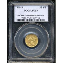 1869-S $2 1/2 AU53 PCGS.