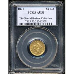 1871 $2 1/2 AU53 PCGS.