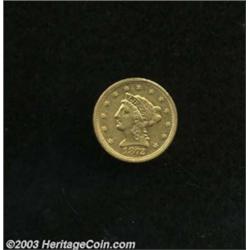 1872-S $2 1/2 XF40 Tooled, Cleaned Uncertified.