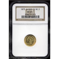 1873 $2 1/2 Closed 3 MS61 NGC.