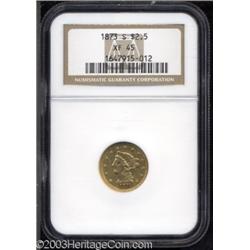 1873-S $2 1/2 XF45 NGC.