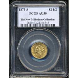 1873-S $2 1/2 AU50 PCGS.