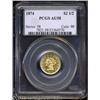 Image 1 : 1874 $2 1/2 AU58 PCGS.