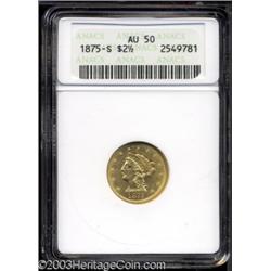 1875-S $2 1/2 AU50 ANACS.