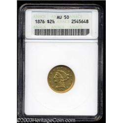 1876 $2 1/2 AU50 ANACS.