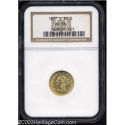 1877-S $2 1/2 AU58 NGC.