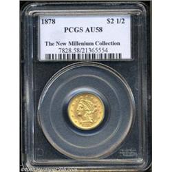 1878 $2 1/2 AU58 PCGS.