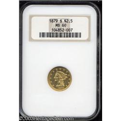 1879-S $2 1/2 MS60 NGC.