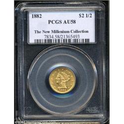 1882 $2 1/2 AU58 PCGS.