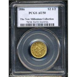1886 $2 1/2 AU50 PCGS.