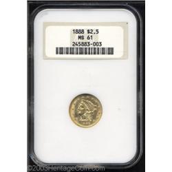 1888 $2 1/2 MS61 NGC.