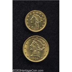 1907 Half Eagle AU58 Uncertified,