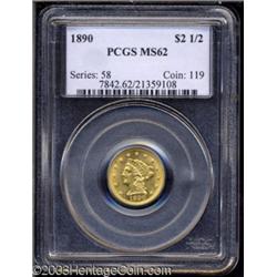 1890 $2 1/2 MS62 PCGS.