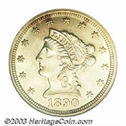 1890 $2 1/2 MS65 NGC.