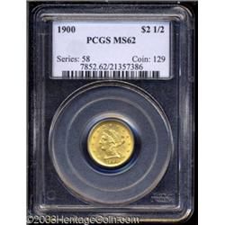 1900 $2 1/2 MS62 PCGS.