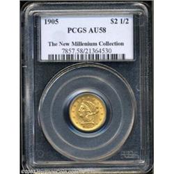 1905 $2 1/2 AU58 PCGS.
