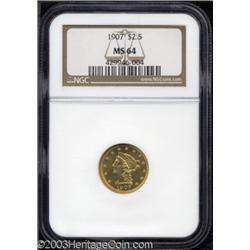 1907 $2 1/2 MS64 NGC.
