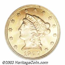 1907 $2 1/2 MS66 PCGS.