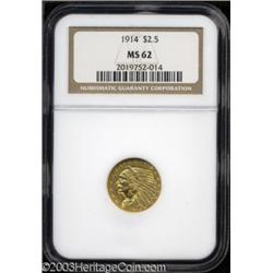 1914 $2 1/2 MS62 NGC.