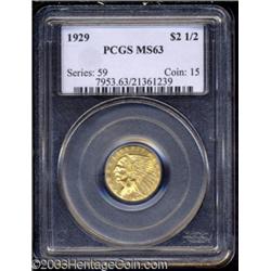 1929 $2 1/2 MS63 PCGS.