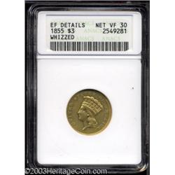 1855 $3 --Whizzed--ANACS. XF Details, Net VF30.