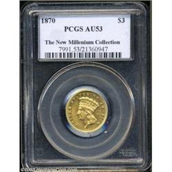 1870 $3 AU53 PCGS.
