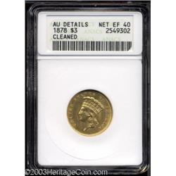 1878 $3 --Cleaned--ANACS. AU Details, Net XF40.