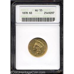 1878 $3 AU55 ANACS.