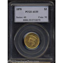1878 $3 AU55 PCGS.