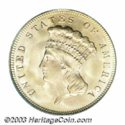 1878 $3 MS65 PCGS.